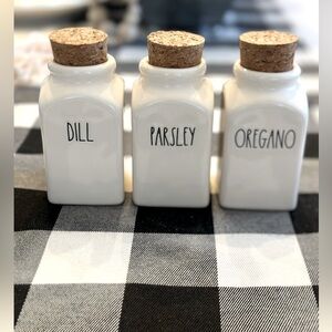 Rae Dunn Ceramic Spice Jars with cork lid